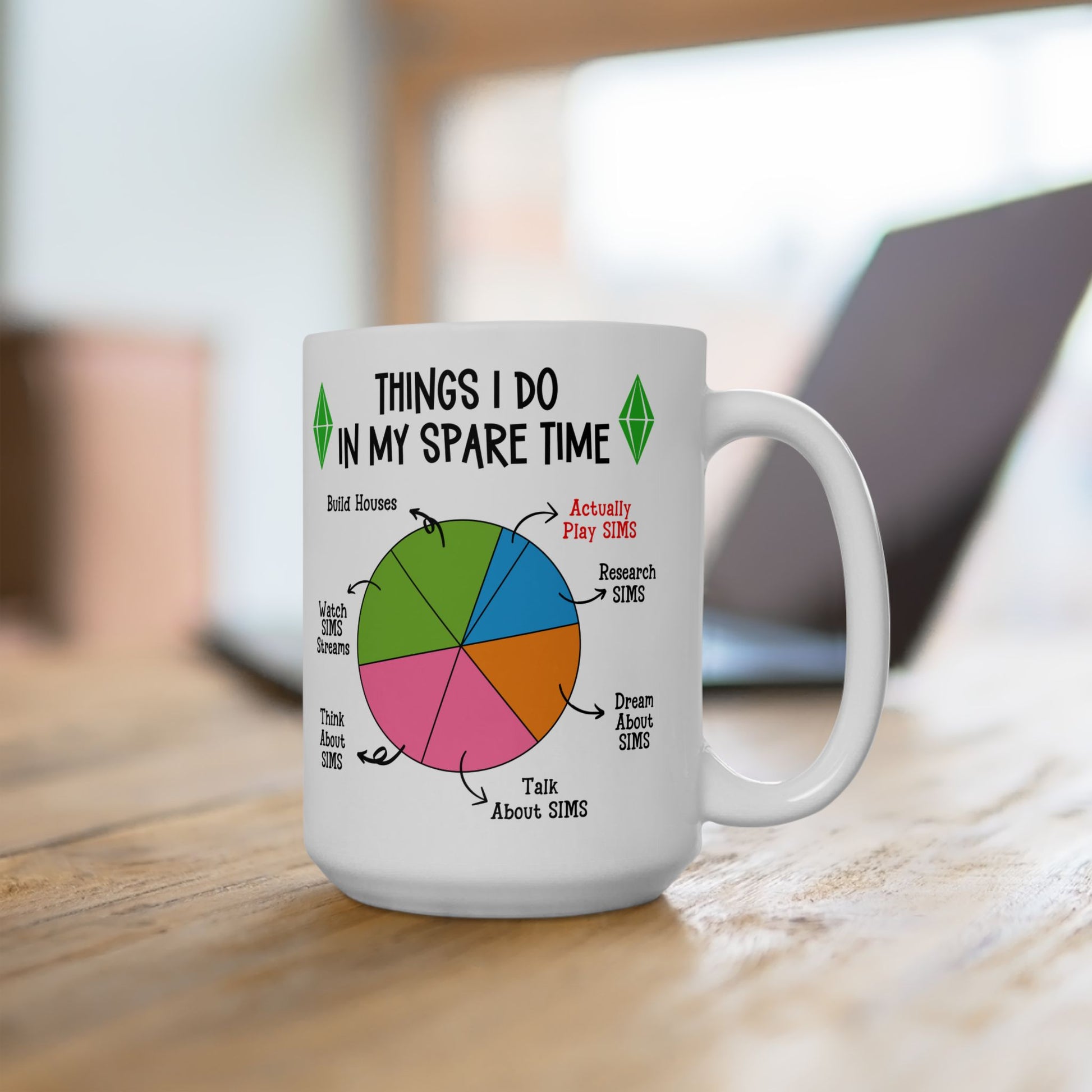11oz 15oz Things I Do In My Spare Time Gamer Sims White Ceramic Mug, Perfect for Simmers