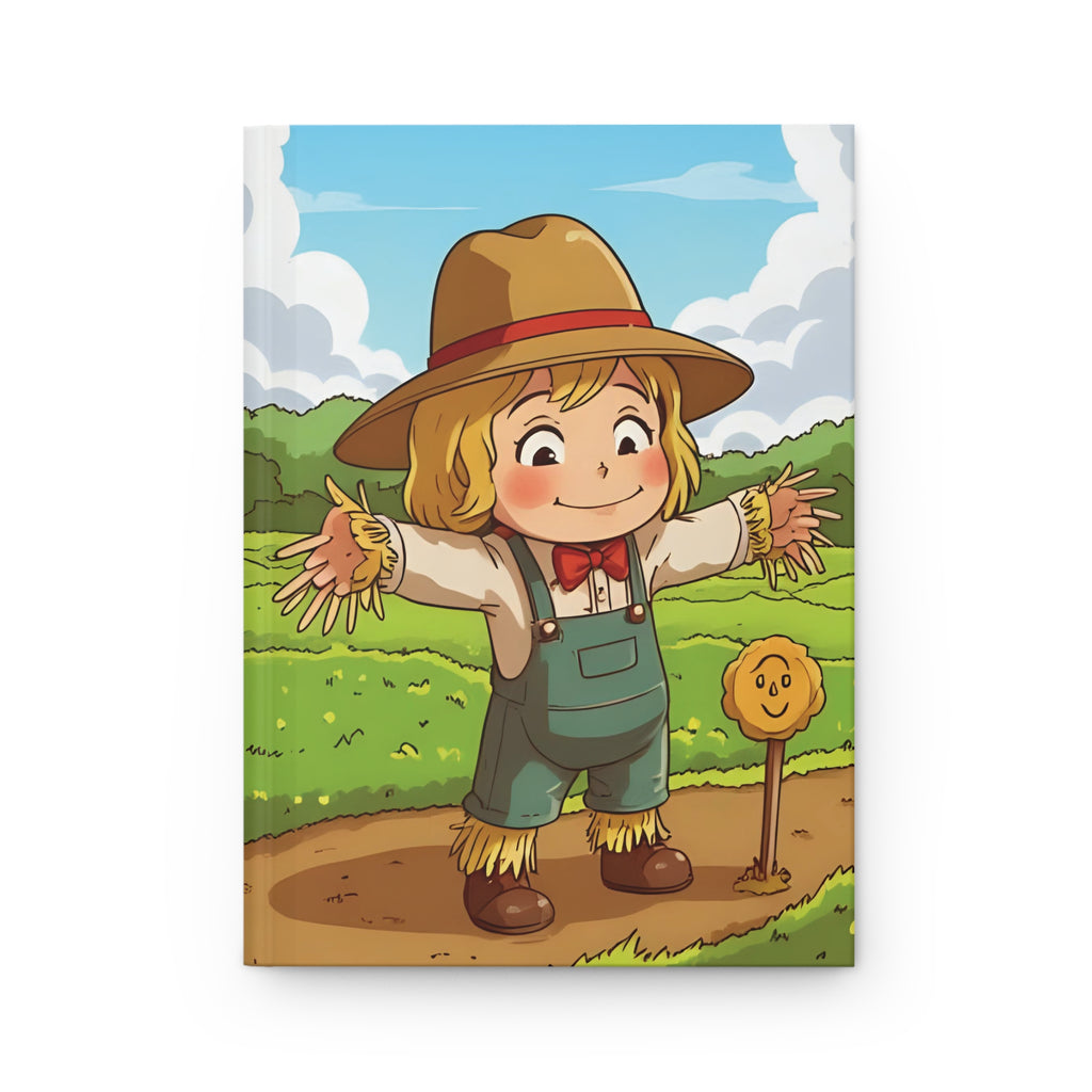 Cute Scarecrow Hardcover Matte Journal Notebook – Autumn & Farmhouse Charm