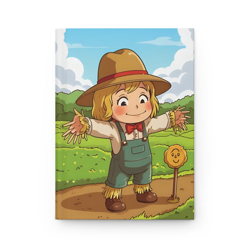 Cute Scarecrow Hardcover Matte Journal Notebook – Autumn & Farmhouse Charm
