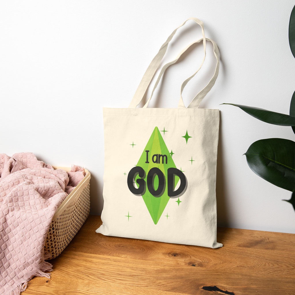I Am God, The Sims Canvas Tote Bag, For Ultimate Simmer Power