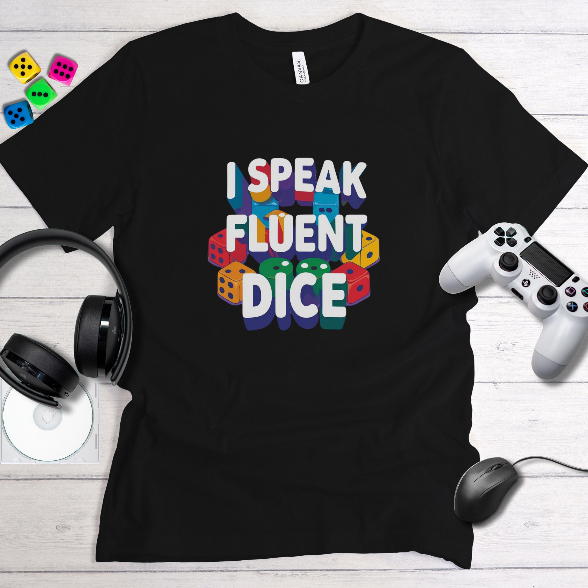 I Speak Fluent Dice T-Shirt – Funny Tabletop RPG Gamer Tee