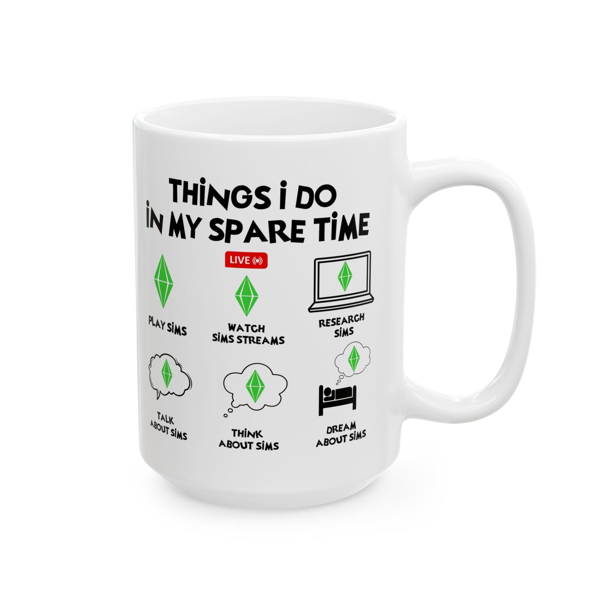 11oz 15oz Things I Do In My Spare Time, Gamer White Ceramic Mug 11oz