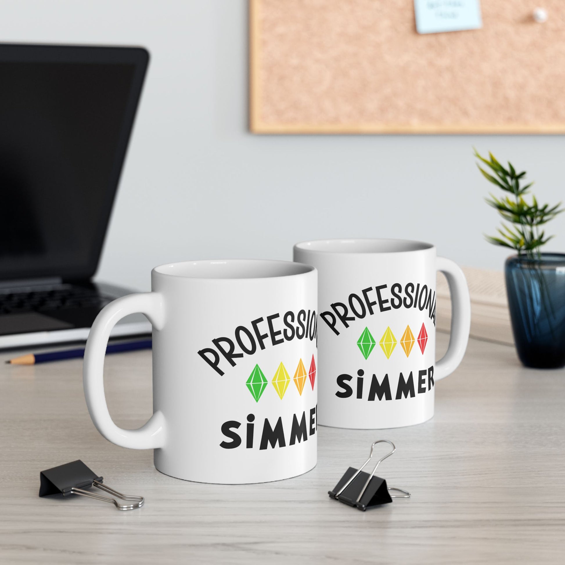 Professional Simmer White Ceramic Mug 11oz