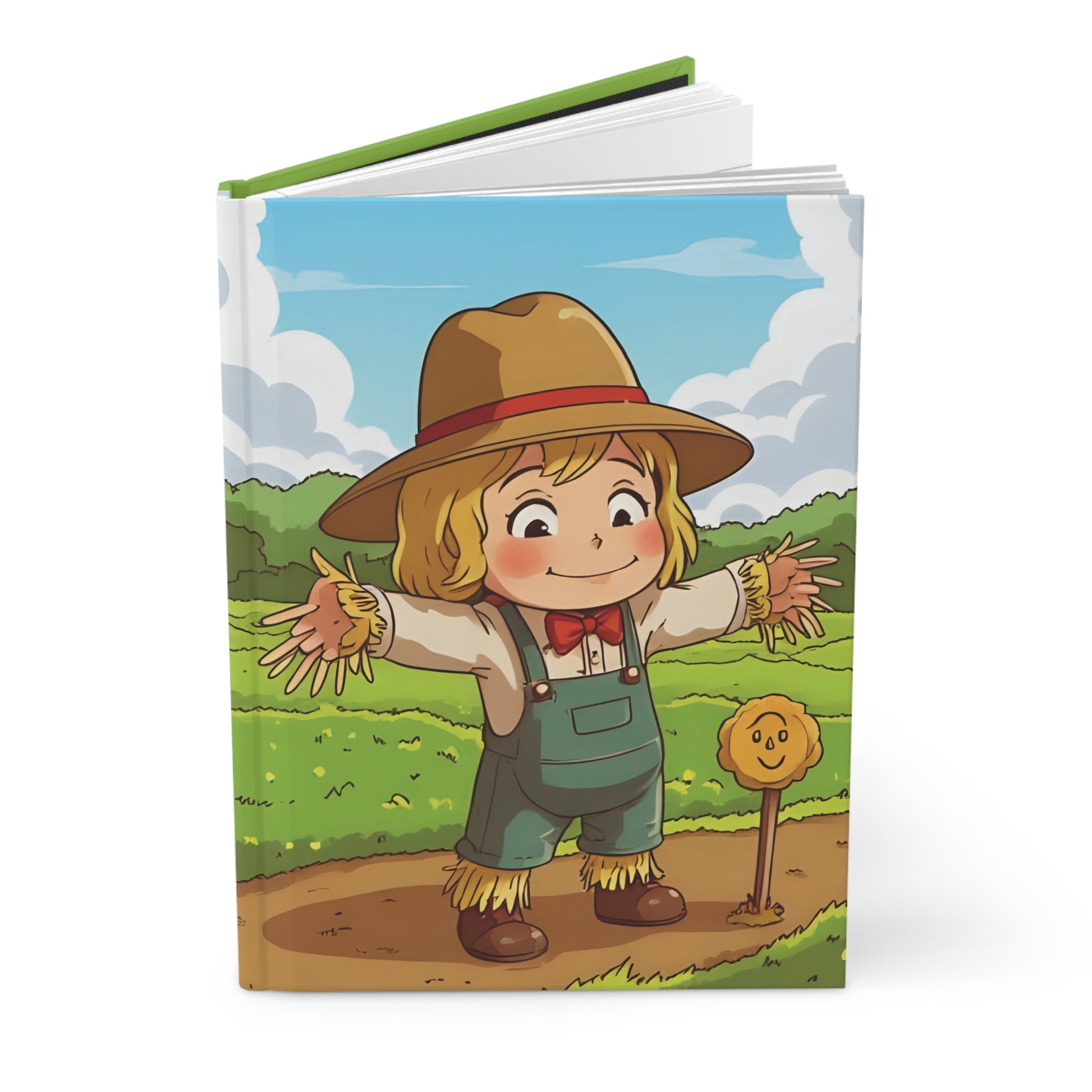 Cute Scarecrow Hardcover Matte Journal Notebook – Autumn & Farmhouse Charm