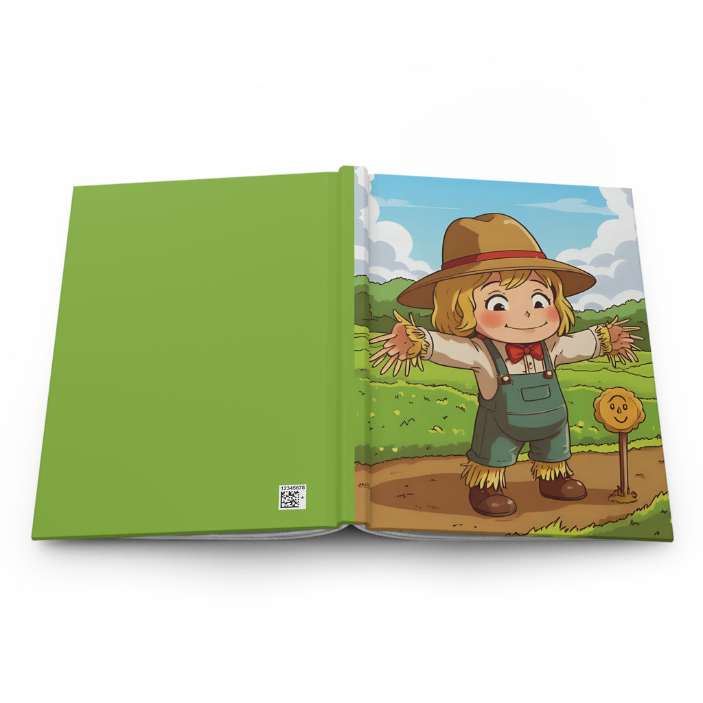 Cute Scarecrow Hardcover Matte Journal Notebook – Autumn & Farmhouse Charm