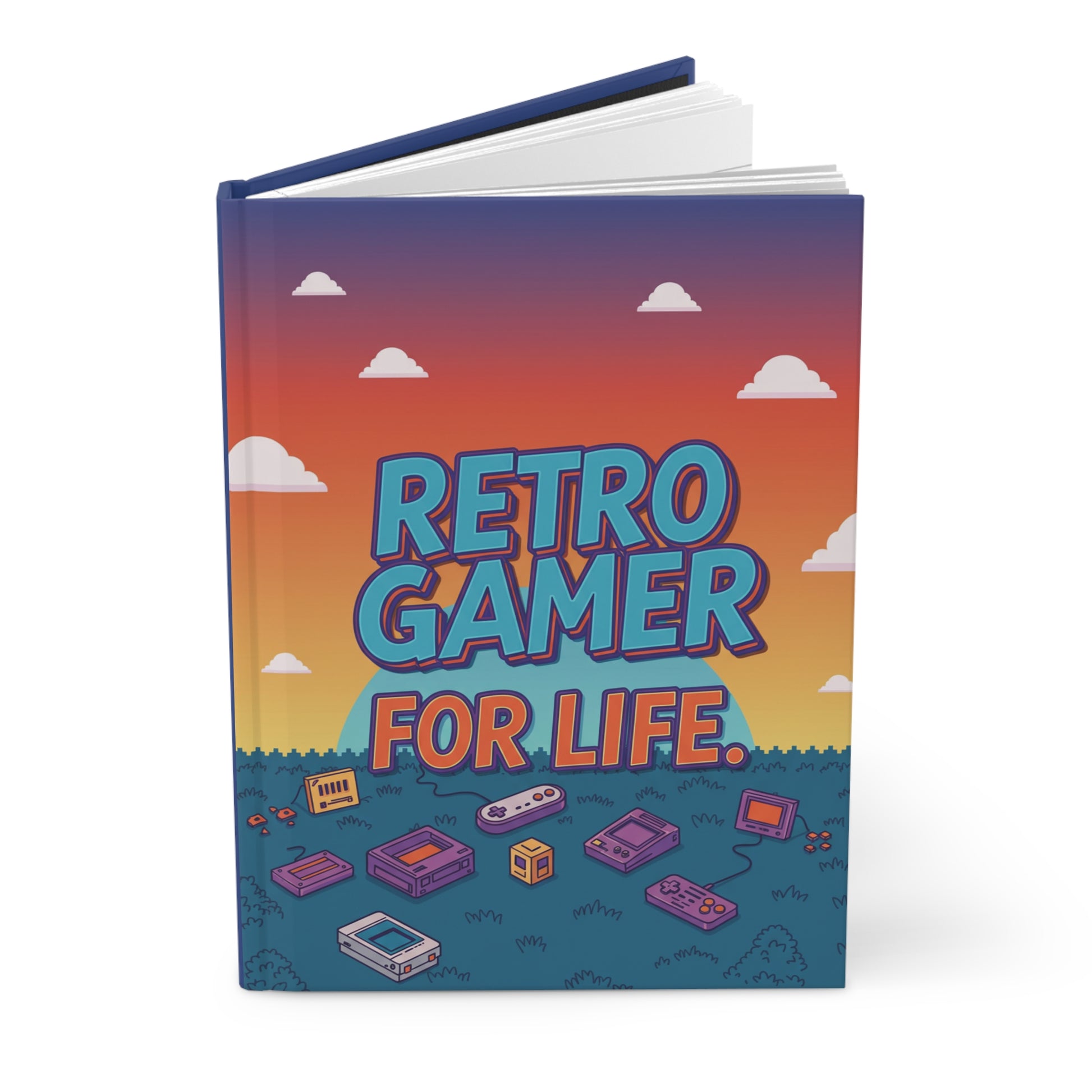 Retro Gamer Hardcover Matte Journal, Classic Gaming Vibes