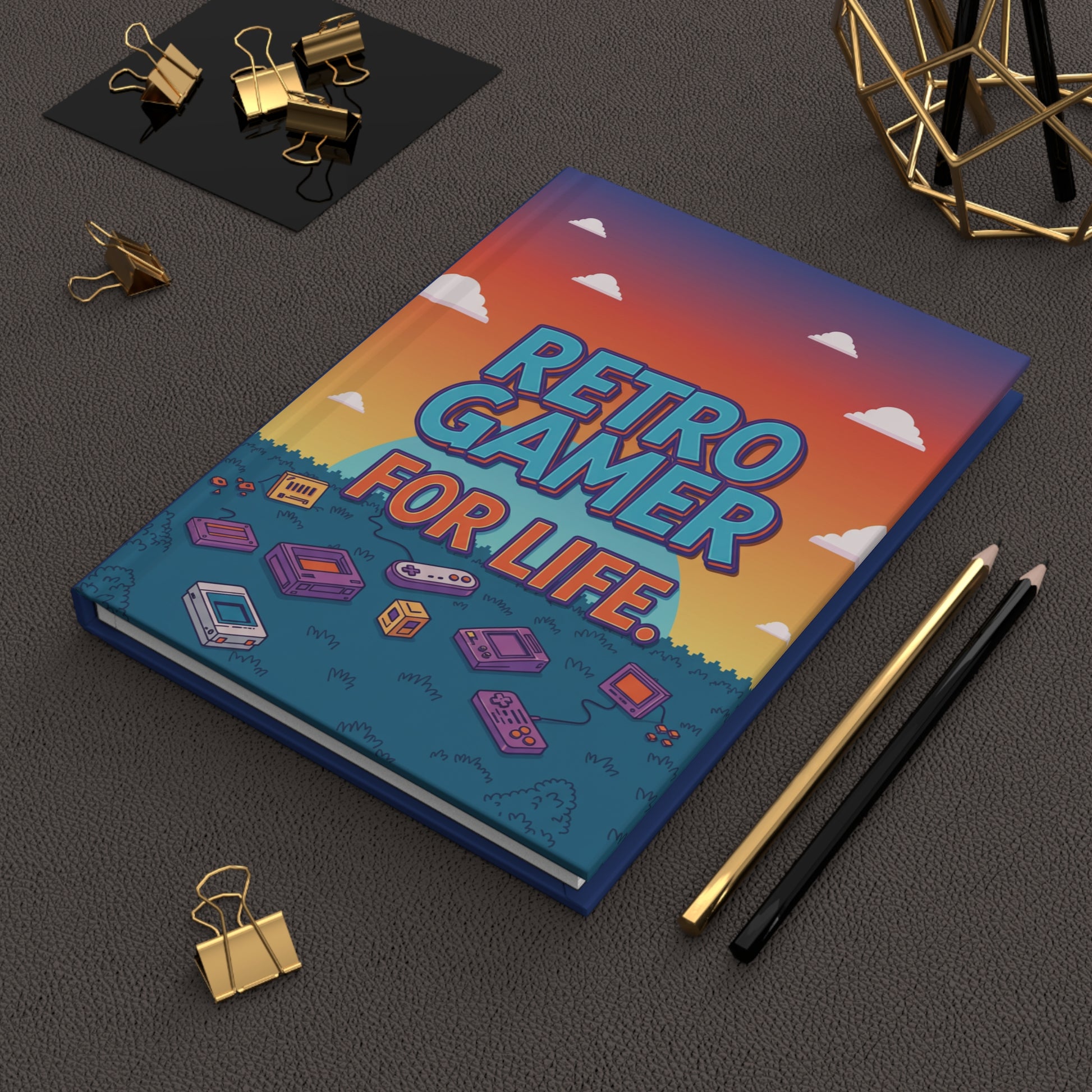 Retro Gamer Hardcover Matte Journal, Classic Gaming Vibes