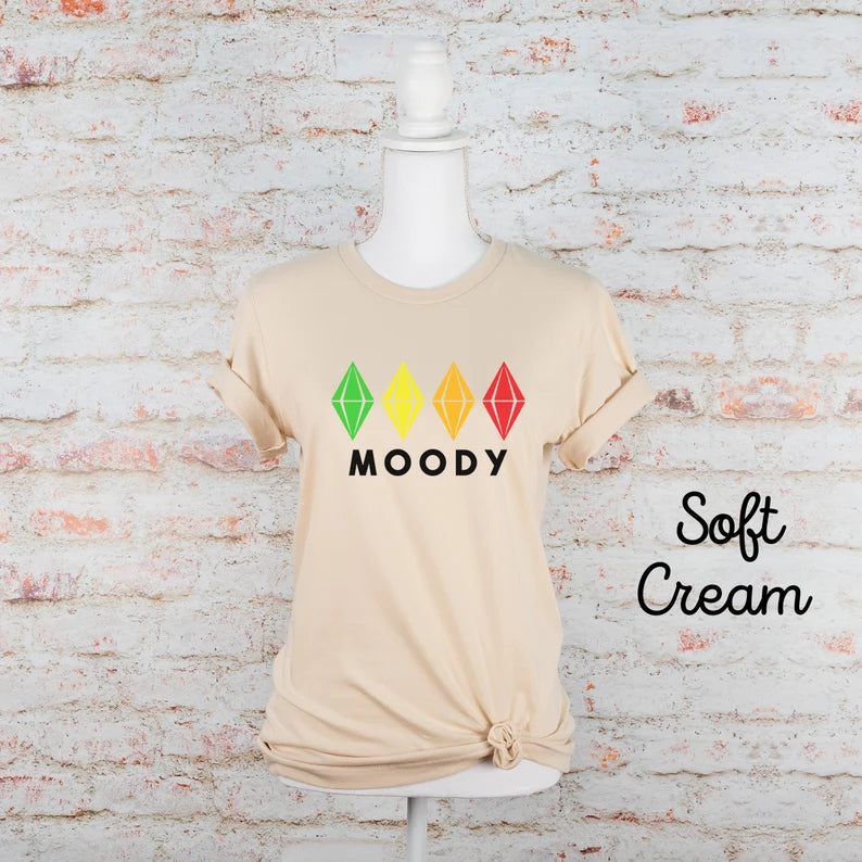 The Sims 4 Moody Plumbob T-Shirt - Green Yellow Orange Red Gaming T-Shirt