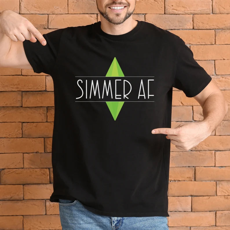 Unisex 'Simmer AF' T-Shirt, The Sims Video Game Tee