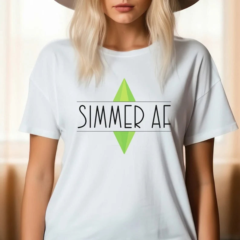 Unisex 'Simmer AF' T-Shirt, The Sims Video Game Tee