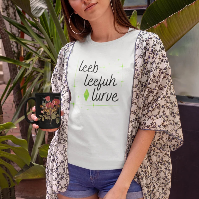 Simlish "Leeb, Leefuh, Lurve" T-Shirt